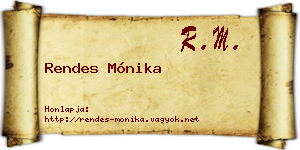 Rendes Mónika névjegykártya
